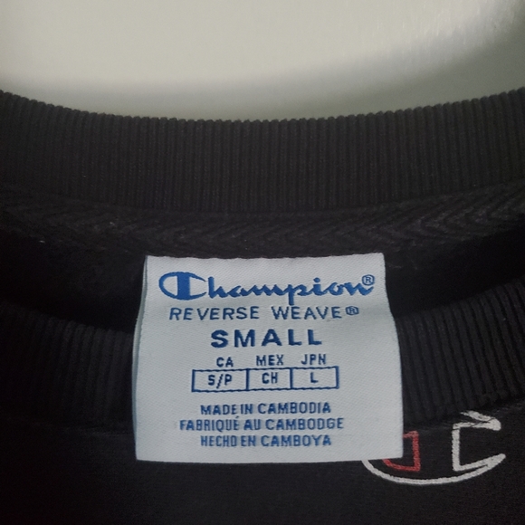 Champion Reverse Weave black sweatshirt with allover logo design, size S - Picture 4 of 11